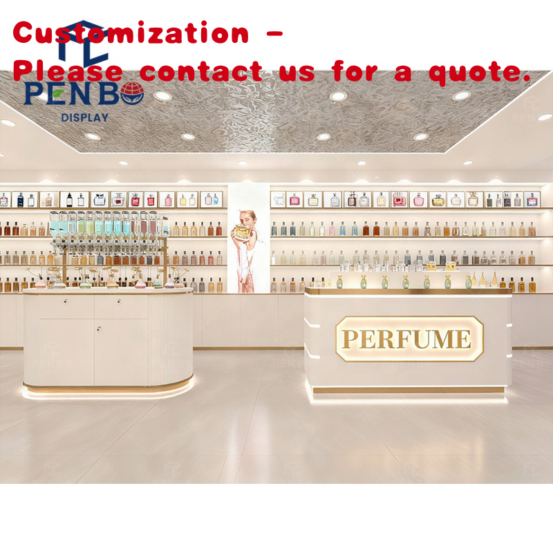 Perfume Fragrance Store - custom.Luxury White Fragrance Perfume Store Display