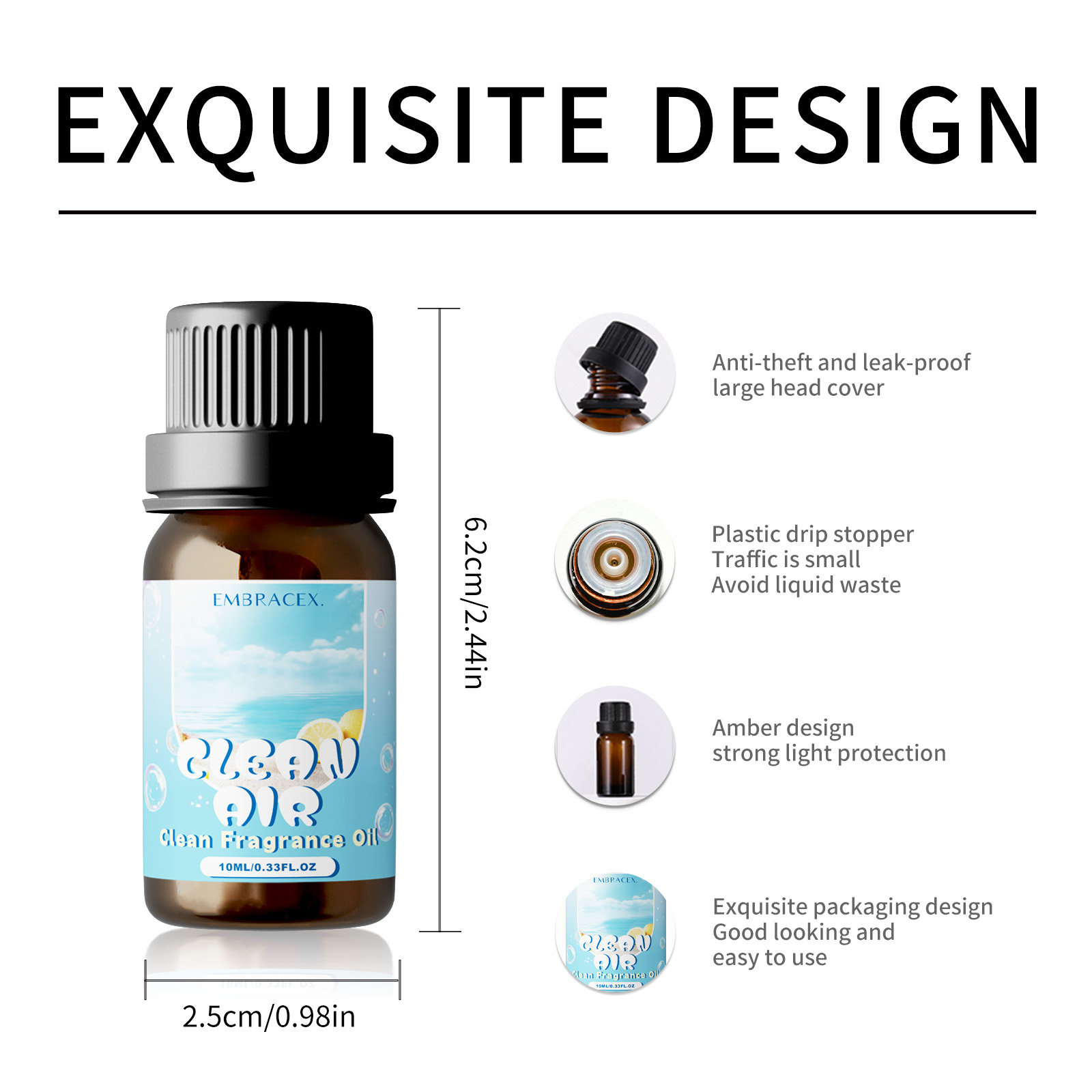10ml Clean Air Essential Oil L - огляд і ціна Perfume Fragrance Oils For Candles
